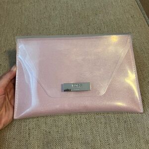 Hugo boss clear and pink envelope clutch